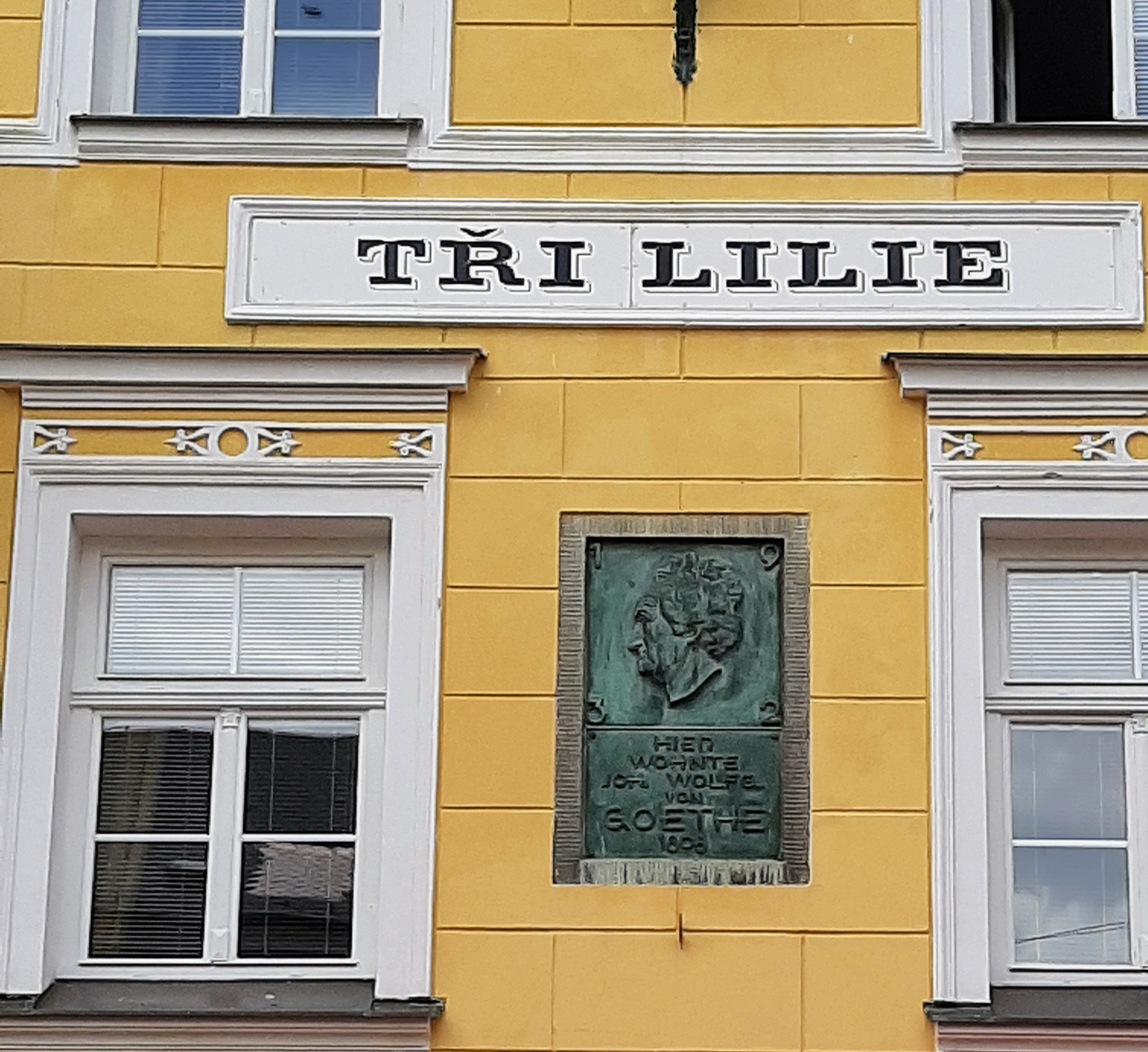 In dem Gasthaus "Zu den drei Lilien" in Franzensbad logierte Goethe im Juli und im August/September 1808